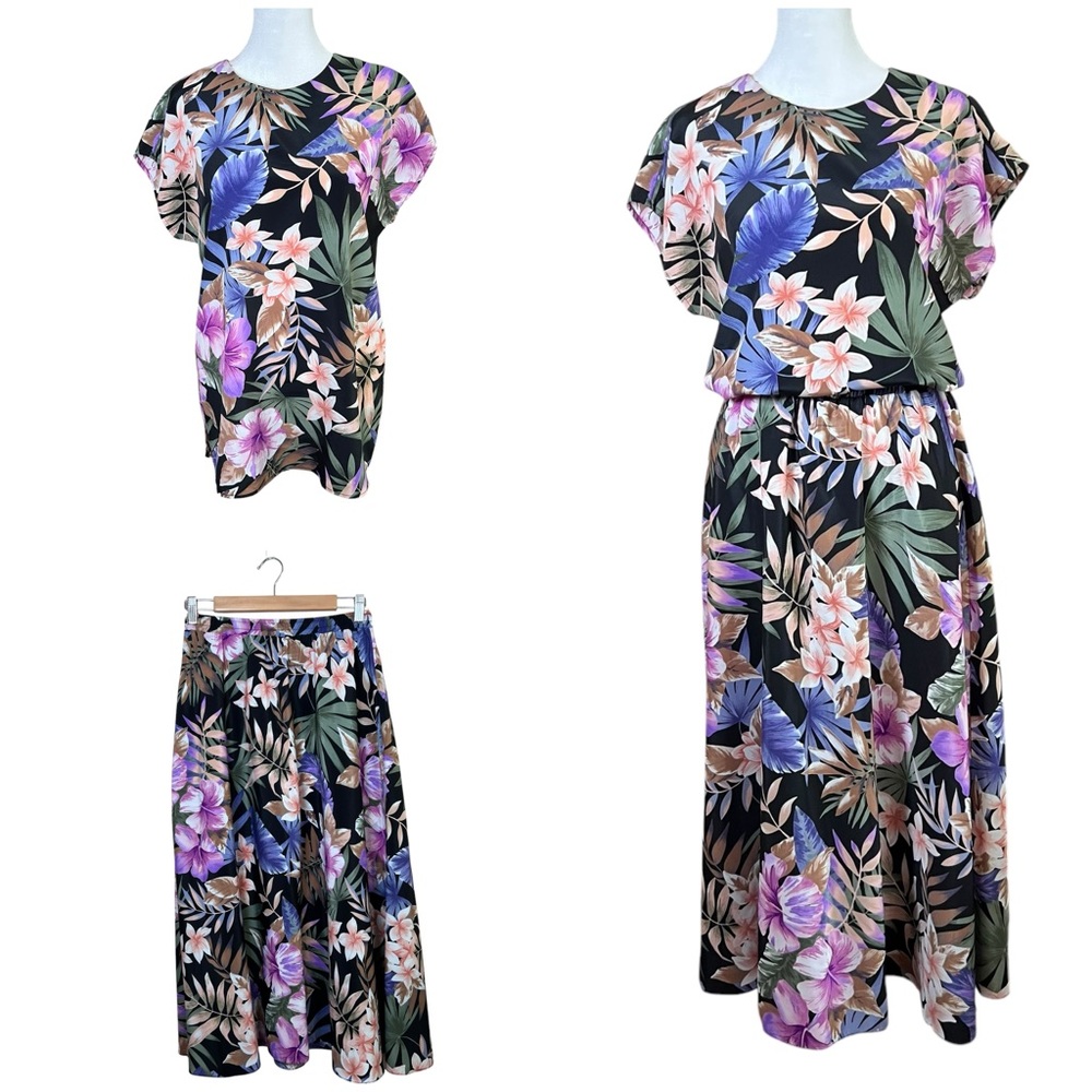 Black and Purple Resort Wear Midi Sundress